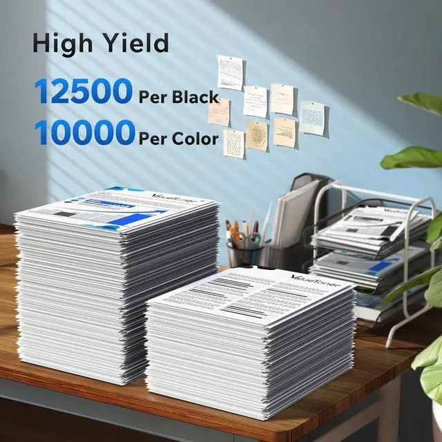 Alt view image 4 of 6 - 4 Pack for HP 508X Toner Cartridge CF360X CF361X CF362X CF363X Higher Page Yield Work for HP Color Laserjet M552 M552dn M553 M553n M553dn M553x M557 M577c M577z M577f M577dn(Black/Cyan/Magenta/Yellow)