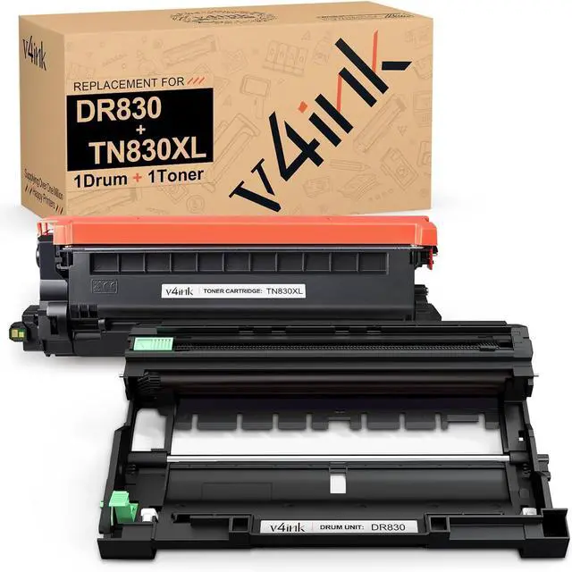 Main image of v4ink 2pk Compatible TN830XL DR830 Replacement for Brother TN830 TN830XL Toner Cartridge DR830 Drum Combo Set for Brother DCP-L2640DW HL-L2400D HL-L2405W HL-L2460DW HL-L2480DW MFC-L2820DW Printer