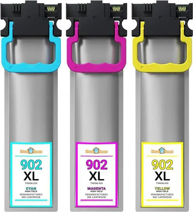 Alt view image 2 of 4 - Remanufactured 3-Pack Ink Cartridge Replacement for Epson T902XL Cyan Magenta Yellow WF-C5210 WF-C5290 WF-C5710 WF-C5790 (1-Cyan, 1-Magenta, 1-Yellow)