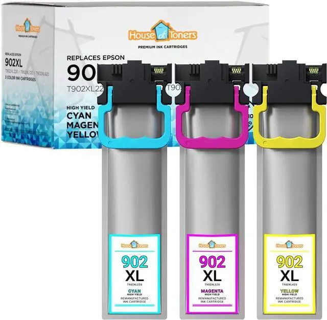 Main image of Remanufactured 3-Pack Ink Cartridge Replacement for Epson T902XL Cyan Magenta Yellow WF-C5210 WF-C5290 WF-C5710 WF-C5790 (1-Cyan, 1-Magenta, 1-Yellow)