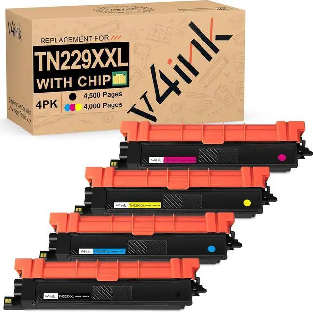 Main image of v4ink Compatible TN229XXL 4500 Pages Toner Replacement for Brother TN-229XXL TN229XXL Toner Cartridge Color Set for HL-L3295CDW HL-L8245CDW MFC-L3780CDW MFC-L8395CDW - 4-Pack Super High Yield