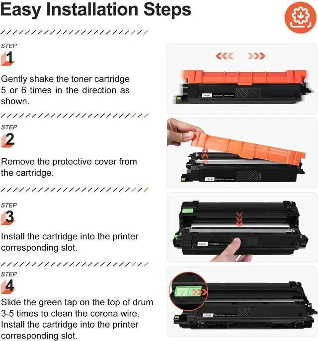 Alt view image 3 of 6 - v4ink Compatible TN229XXL 4500 Pages Toner Replacement for Brother TN-229XXL TN229XXL Toner Cartridge Color Set for HL-L3295CDW HL-L8245CDW MFC-L3780CDW MFC-L8395CDW - 4-Pack Super High Yield