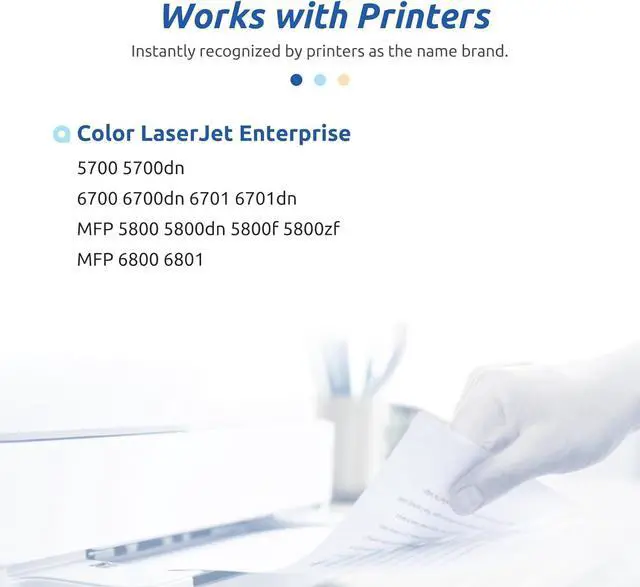 Alt view image 2 of 6 - INK E-SALE 213A W2130A Compatible Toner Cartridge Replacement for HP 213A 213X (with Chip) for HP Color Laserjet Enterprise 5700 6700 6701 MFP 5800 MFP 6800 6801 Printer (BCMY,4-Pack)