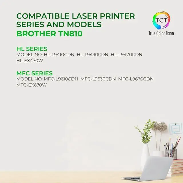 Alt view image 2 of 6 - TCT TN810 Yellow Toner Cartridge - Compatible Replacement for Brother TN810 TN-810 Yellow Works with Brother HLL9410CDN L9430CDN EX470W MFCL9610CDN L9630CDN Printers (6,500 Pages)