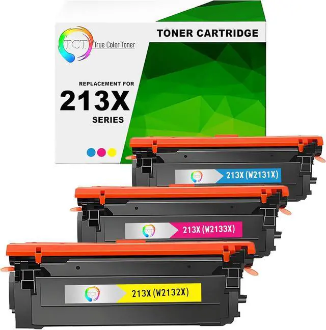 Main image of TCT 213X Color Toner Cartridge 3 Pack - Compatible Replacement for HP 213X High Yield Works with HP Color Laserjet Enterprise 5700dn 6700, MFP 5800dn Printers (Cyan Magenta Yellow)