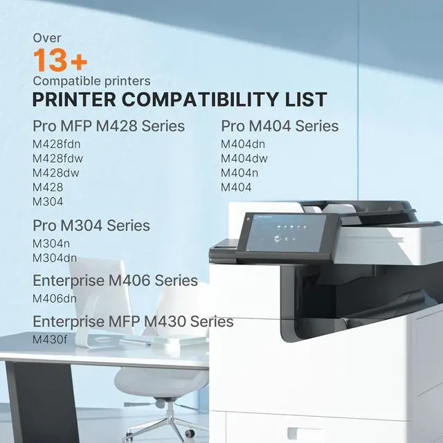 Alt view image 2 of 7 - E-Z Ink 58A Toner Cartridge Black Compatible Replacement for HP 58A 58X CF258A CF258X Toner to use with Laserjet Pro MFP M428fdw M404dn M404n M404dw M428fdn M430f M406dn Printer (2 Black with Chip)