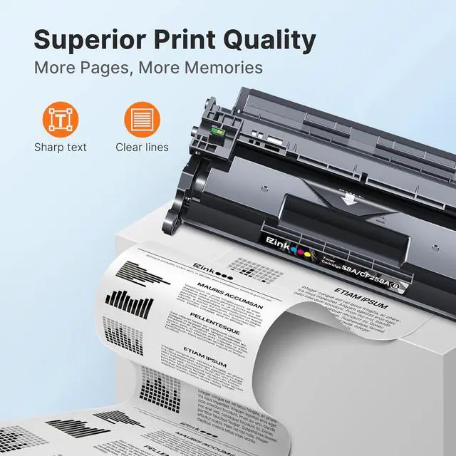 Alt view image 4 of 7 - E-Z Ink 58A Toner Cartridge Black Compatible Replacement for HP 58A 58X CF258A CF258X Toner to use with Laserjet Pro MFP M428fdw M404dn M404n M404dw M428fdn M430f M406dn Printer (2 Black with Chip)