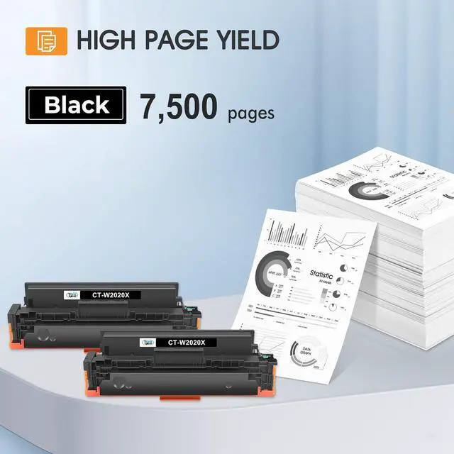 Alt view image 3 of 6 - 414X Black Toner Cartridge Compatible Replacement for HP 414X 414A W2020X W2020A for HP Color Pro MFP M479fdw M454dw M479fdn M479dw M454dn M479 M454 Printer Ink (Black, 2Pack)
