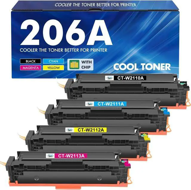 Main image of 206A Toner Cartridges 4 Pack M283cdw Set Compatible Replacement for HP 206A 206X Color Laserjet Pro MFP M283fdw M255dw M283 M255 Printer High Yield Ink (with Chip) (Black Cyan Yellow Magenta)