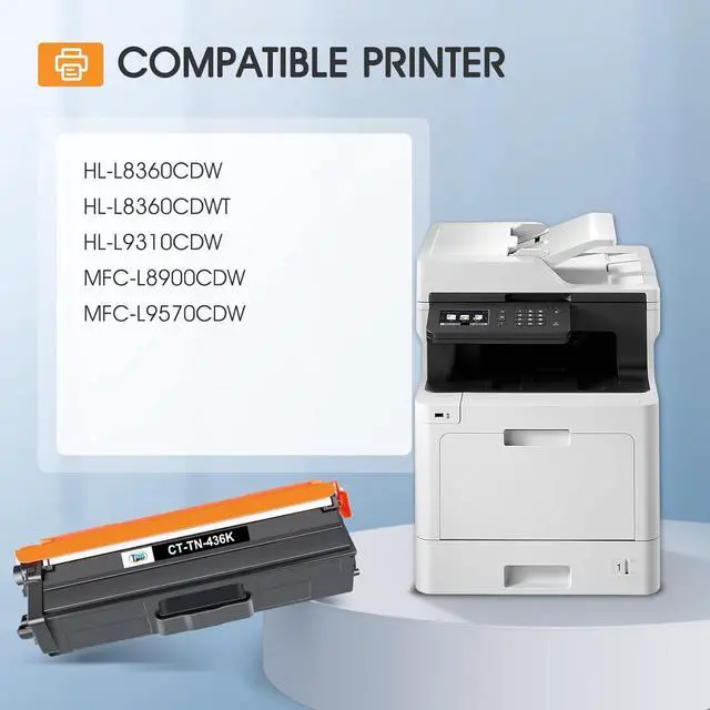 Alt view image 2 of 6 - TN436 TN-436 Toner Cartridge Compatible for Brother TN436 TN 436 TN-436 TN436bk Toner Cartridge Brother MFC-L8900CDW HL-L8360CDW HL-L8360CDWT HL-L9310CDW MFC-L9570CDW Printer (BCYM, 4 Pack)