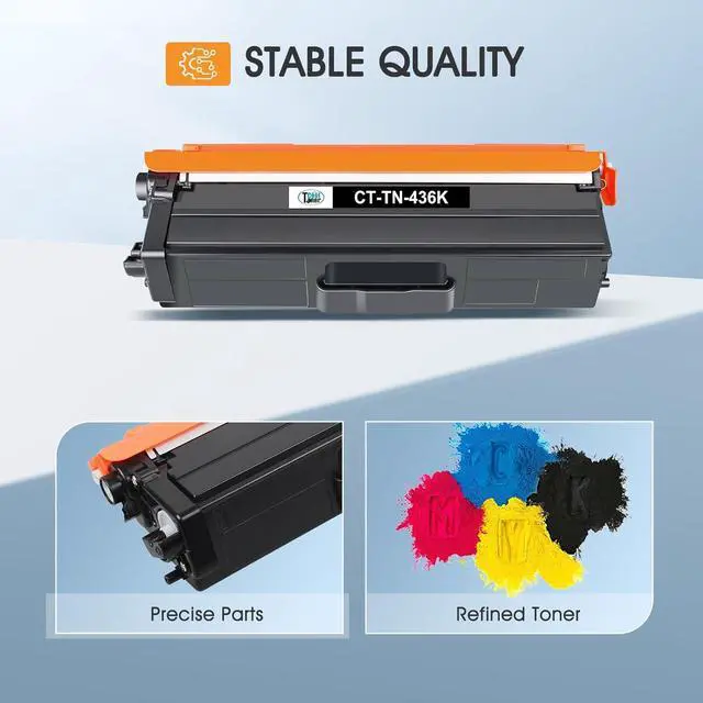 Alt view image 4 of 6 - TN436 TN-436 Toner Cartridge Compatible for Brother TN436 TN 436 TN-436 TN436bk Toner Cartridge Brother MFC-L8900CDW HL-L8360CDW HL-L8360CDWT HL-L9310CDW MFC-L9570CDW Printer (BCYM, 4 Pack)