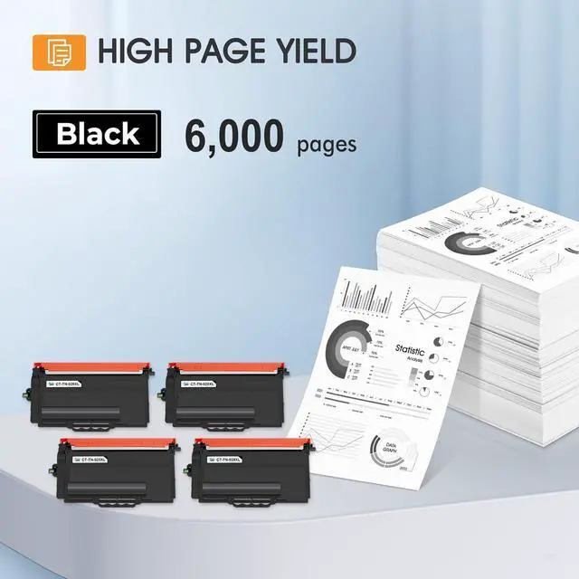 Alt view image 3 of 6 - TN920XL TN920 Toner Cartridge Compatible Replacement for Brother TN 920 920XL TN920XXL TN920UXXL TN-920XL for HL-L6210DW HL-L6210DWT HL-L5210DW HL-L5210DN HL-L5210DWT Printer High Yield 4 Pack