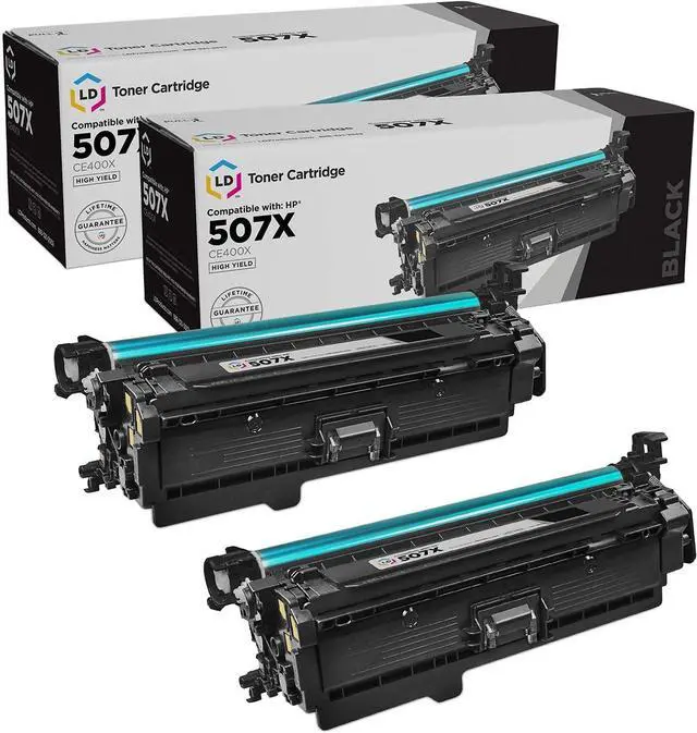 Main image of LD Products Remanufactured Toner Cartridge Replacements for HP 507X CE400X 507A CE400A (High Yield Black, 2-Pack) for use in Laserjet Enterprise M551n M551dn M551xh M570dw M570dn M575c M575dn M575f