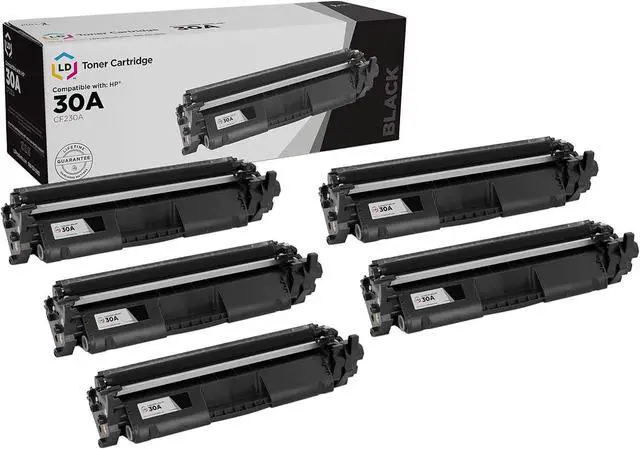 Main image of LD Products Compatible Replacements for HP 30A CF230A HP 30X CF230X Toner Cartridge (Black, 5-Pack) for use in HP Laserjet Pro M203d, M203dn, M203dw, MFP M227d, MFP M227fdn, MFP M227fdw, MFP M227sdn