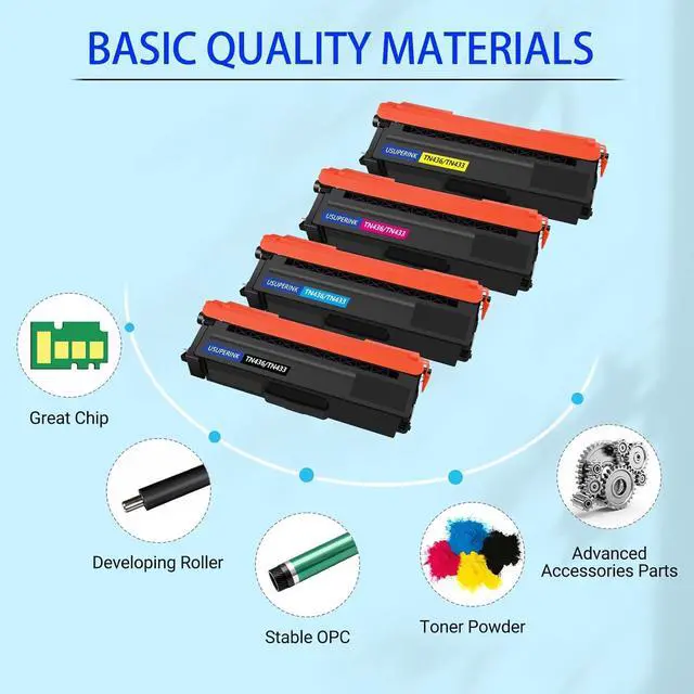 Alt view image 4 of 7 - TN433 TN436 Toner Cartridge Replacement Compatible for Brother TN-436 TN-433 TN-431 Work with HL-L8260CDW HL-L8360CDW MFC-L8610CDW MFC-L8900CDW HL-L9310CDW Printer (Black,Yellow,Cyan,Magenta 4 Pack)