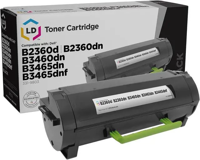 Main image of LD Products Compatible B2360dn 331-9803 RGCN6 7MC5J Toner Cartridge Replacement for Dell B2360d B2360dn B3460dn B3465dn (Black SY, 1-Pack 2,500 Pages)