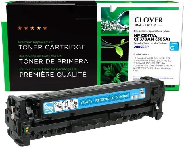 Main image of Clover Remanufactured Toner Cartridge Replacement for HP CE411A (HP 305A) | Cyan