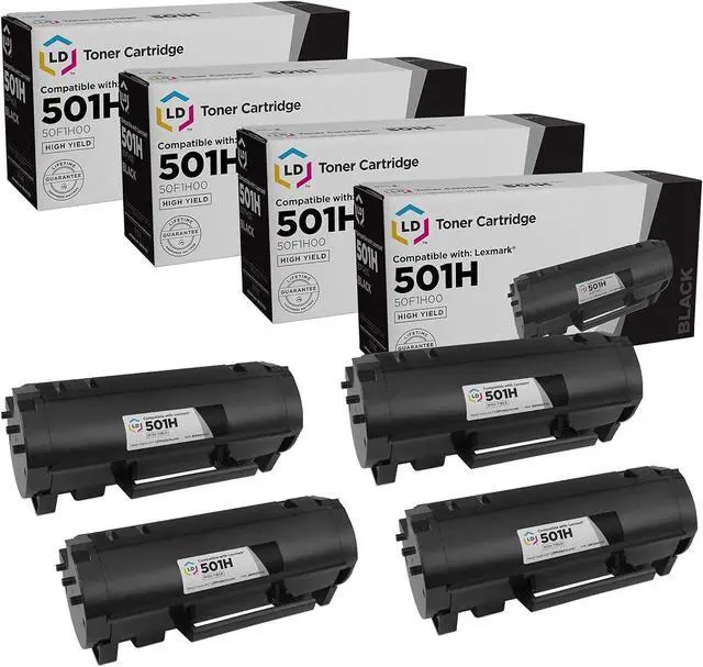 Alt view image 5 of 7 - LD Products Compatible 50F1H00 Replacement for Lexmark 50F1H00 Toner Cartridge High Yield Use with MS310d MS310dn MS312dn MS315dn MS410d MS410dn MS415dn MS510dn MS610dn (5,000 Page Yield, 4-Pack)