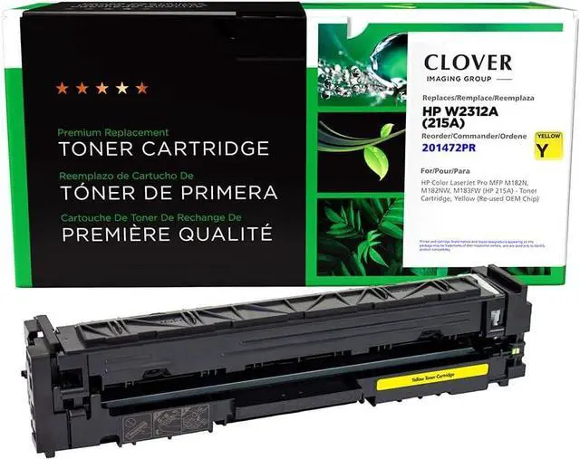 Main image of Clover Remanufactured Toner Cartridge (Reused OEM Chip) Replacement for HP 215A (W2312A) | Yellow