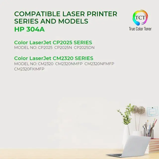 Alt view image 2 of 6 - TCT 304A Toner Cartridge 5 Pack - Compatible Replacement for HP 304A CC530A CC531A CC532A CC533A Works with HP Color Laserjet CP2025DN, CM2320 CM2320N MFP Printers (Black Cyan Magenta Yellow)