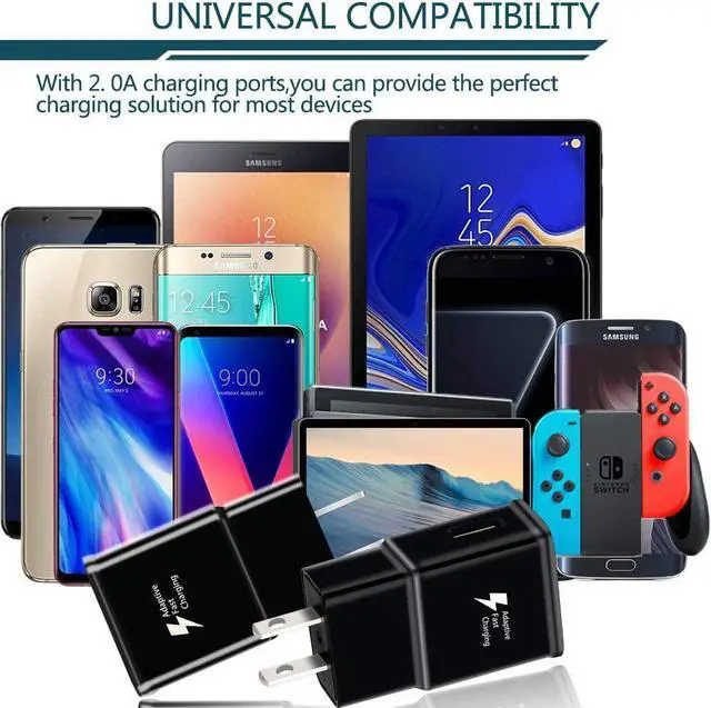Alt view image 7 of 7 - 2 Pack Fast Charging Block, USB Adaptive Fast Charger Box Android Cell Phone Tablet Adapter for Samsung Galaxy S20 S10 S9 S8 S7 A56 A55 A54 A40 A36 A35 A25 A20 A16 A15 A14 A13 Note8 9, EP-TA20JBE