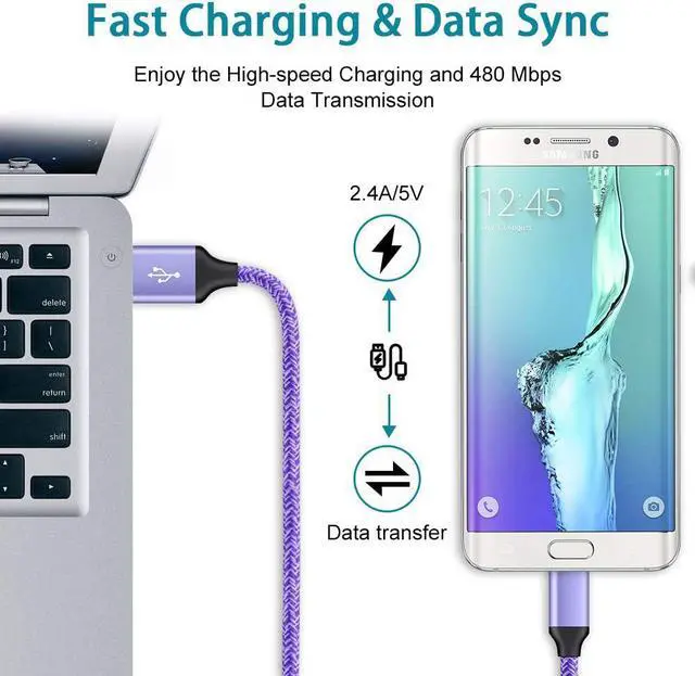 Alt view image 4 of 7 - Android Wall Charger Fast Charging Cable Micro USB Cord Compatible for LG Stylo 3 Plus/2 V, K50 S/K40 S/K30/K20 V/K10/K9/K8/K7/K4, V10/Q6/G4/G3/Q60/W30/W10, Stylus 3/2 Plus, G Vista 2