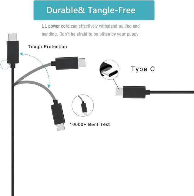 Alt view image 4 of 7 - 65W USB C Laptop Charger Fit for Lenovo Thinkpad T470 T470S T480 T480S T490 T490S T495 T495S 20HD 20HE 20JM 20HF 20HG 20JT Type-C Laptop Power Supply Adapter Cord