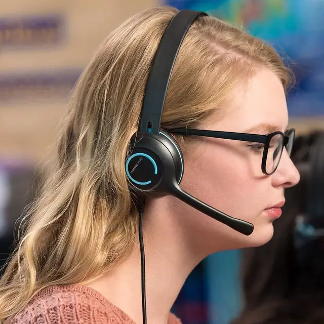Alt view image 7 of 7 - USB Stereo Headset with Headphones and Noise Cancelling Microphone for PCs and Other USB Devices in The Office Classroom or Home (AC-5008A)