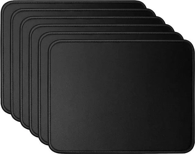 Main image of Mouse Pad Bundle Stitched Edges Premium Waterproof Gaming Mouse Mat Pad Extends Battery Life Non-Slip Rubber Base Thick Black Mousepad for Laptop Computer & PC 11 x 8.7 inch Black-Pack of 6