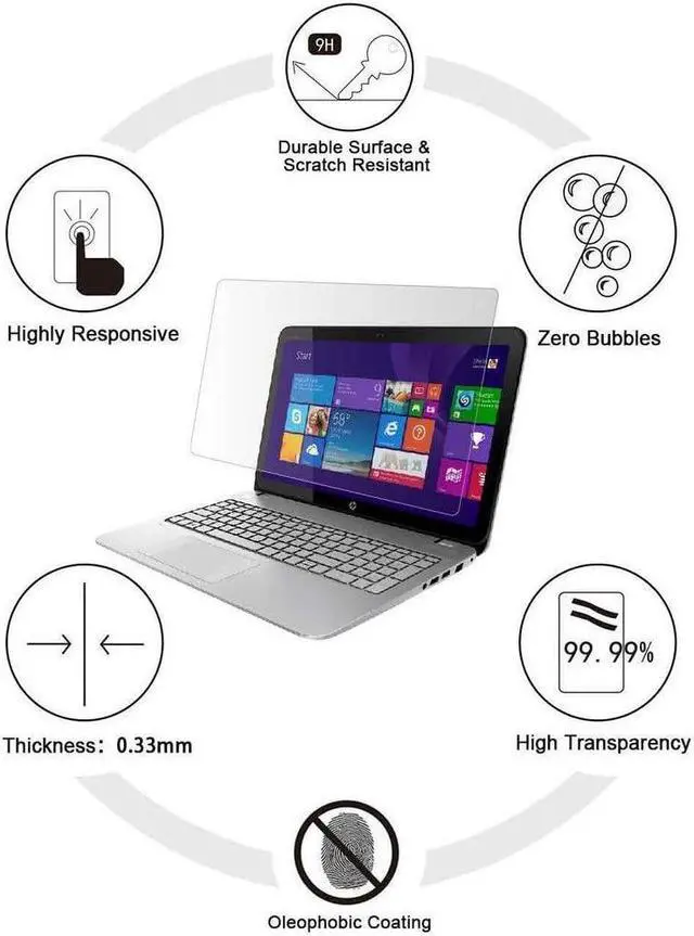 Alt view image 5 of 6 - Tempered Glass Screen Protector for 13.3 Inches Laptop, 9H Hardness and Crystal Clear, Compatible with Any 13.3 inch Touch Screen Laptop