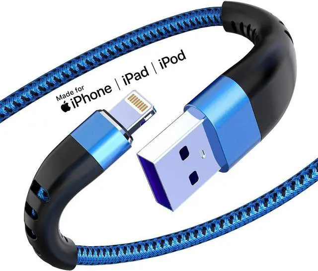 Main image of 2Pack for iPhone Charger Cord 3FT Lighting Cable 3 Feet to USB Charging Cable Nylon Braided Charging Cord 3 Foot Compatible with iPhone 14 13 12 11 X XS XR Pad - Blue
