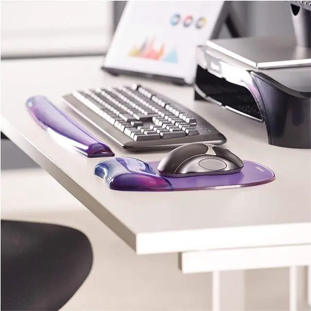 Alt view image 3 of 3 - Fellowes Gel Crystals Wrist Rest, Purple (91437)