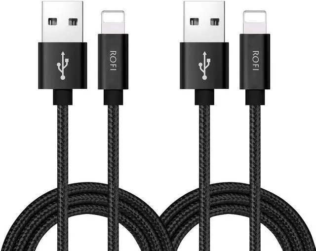 Main image of Compatible Phone Cable [2Pack] 4FT Nylon Braided Fast Charging USB Cord Replcement for Phone X 8 8 Plus 7 7 Plus 6s 6s Plus 6 6 Plus 5 5S 5C SE Pad Air Mini and More (2 Pack Black 4 FT)