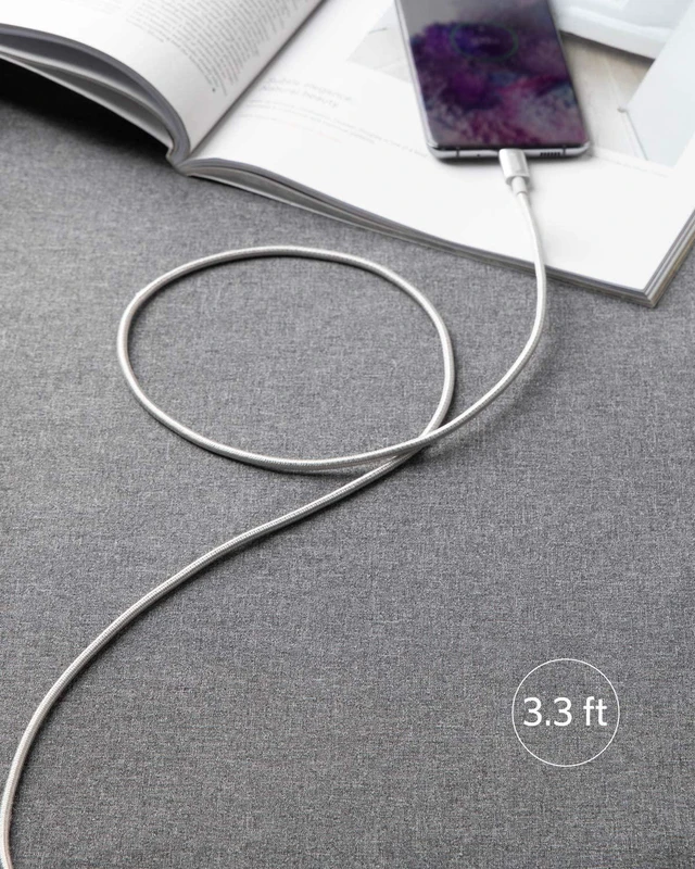 Alt view image 7 of 7 - USB C to USB C Cable 60W Fast Charging Cable(2-Pack 3.3 ft Silver)
