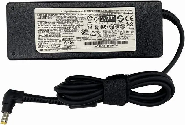 Alt view image 5 of 7 - 100% Original 15.6V 7.05A 110W 5.52.5mm CF-AA5713A M1 Power Charger for Panasonic Toughbook CF-31 CF-53 CF-52 CF-19 Laptop AC Adapter
