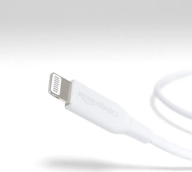 Alt view image 3 of 5 - Amazon Basics Lightning to USB Cable - MFi Certified Apple iPhone Charger White 6-Foot (2-Pack) (Durability Rated 4000 Bends)