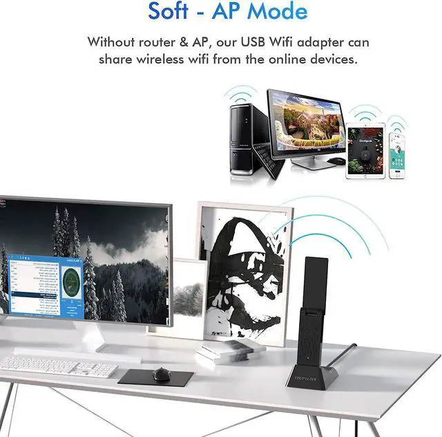 Alt view image 5 of 7 - EDUP  USB 3.0 WiFi Adapter AC1900Mbps 5.8Ghz/2.4Ghz 6dBi Antennas Wireless Network Adapter Wi-Fi Dongle for Laptop Desktop PC Supports Windows 10/7/8/8.1/XP Mac OS X 10.6-10.15.4