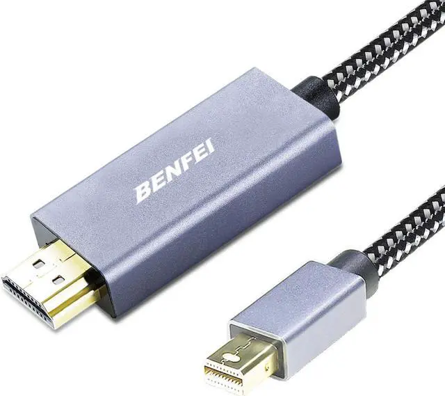 Main image of Mini DisplayPort to HDMI Cable BENFEI Mini DP to HDMI 6 Feet Cable Compatible with MacBook Air/Pro Microsoft Surface Pro/Dock Monitor Projector and More - Grey