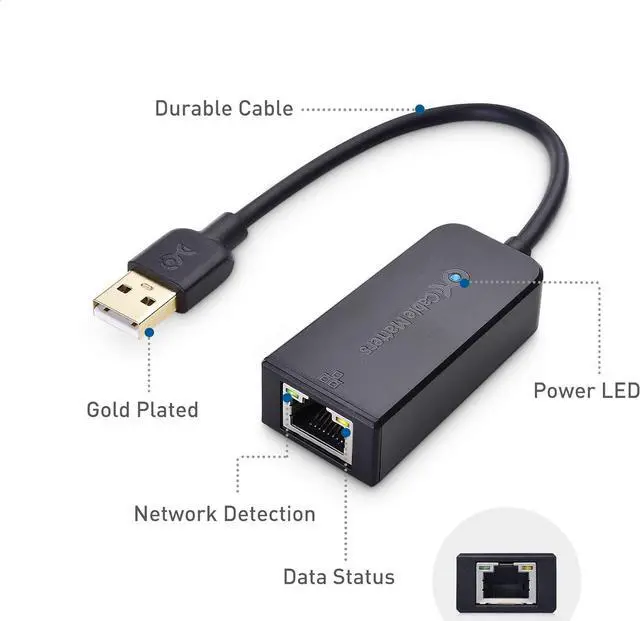 Alt view image 5 of 7 - Cable Matters Gigabit USB to Ethernet Adapter for Switch Game Console and Laptop (Ethernet Adapter for NS, Ethernet to USB Adapter, USB 3.0 to 10/100/1000Mbps Ethernet), Not Compatible with M2 Macs