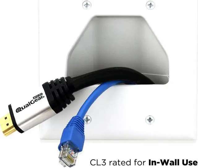 Alt view image 3 of 7 - QualGear High Speed Long HDMI 2.0 Cable with Ethernet (50 Feet) - 100% OFC Copper, 24 Awg, 24K Gold Plated Contacts, CL3 Rated, Triple-Shielded. Supports 4K UHD, 3D, 18 Gbps, ARC (QG-CBL-HD20-50FT)