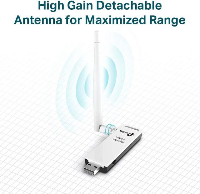 Alt view image 8 of 15 - TP-Link TL-WN722N 150Mbps High Gain Wireless USB Adapter
