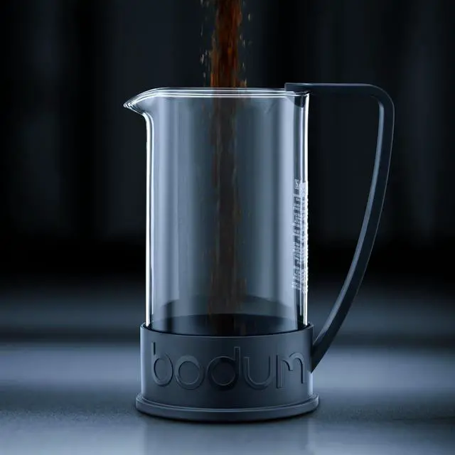 Alt view image 2 of 5 - Bodum 51oz Brazil French Press Coffee Maker, High-Heat Borosilicate Glass, Black - Made in Portugal