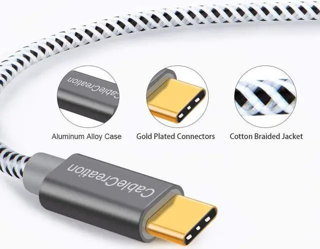 Alt view image 2 of 7 - Short USB C Cable 1.6 FT CableCreation USB A to USB C Cable Braided USB to C Cable Fast Charging 3A 480Mbps Data for MacBook Air, iPad Pro, iPad Mini, Chromebook Pixel, S21 S20 S10, 0.5m Gray