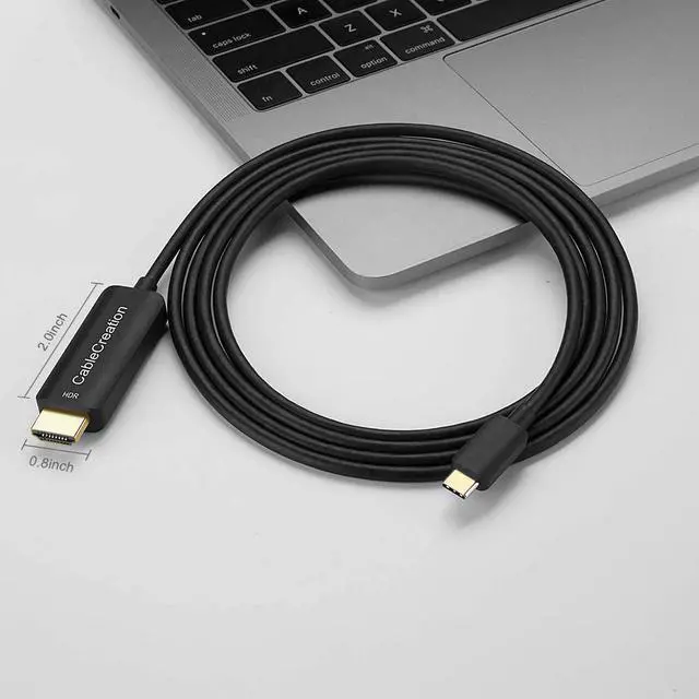 Alt view image 7 of 7 - USB C to HDMI Cable Adapter 4K@60Hz HDR, CableCreation 6FT USB C to HDMI Cord, Compatible with MacBook Pro 2020, iPad Pro 2020, Surface Book 2, S20, S10 to TV, Projector, Monitor, Black