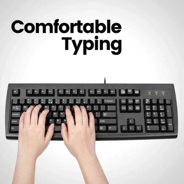 Alt view image 2 of 7 - Perixx Periboard-107 Wired PS2 Full Size Keyboard, US English Layout