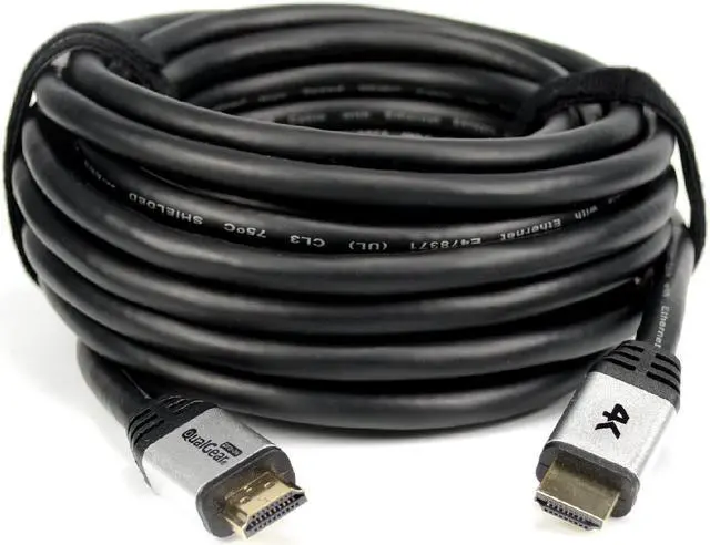 Alt view image 2 of 7 - QualGear High Speed Long HDMI 2.0 Cable with Ethernet (50 Feet) - 100% OFC Copper, 24 Awg, 24K Gold Plated Contacts, CL3 Rated, Triple-Shielded. Supports 4K UHD, 3D, 18 Gbps, ARC (QG-CBL-HD20-50FT)
