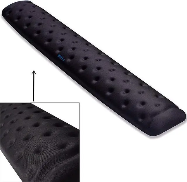 Main image of Keyboard Wrist Rest Support Cushion Pad for Computer Laptop Office Work PC Gaming - Memory Foam Gel with Massage Holes Design - Non-Slip Easy Typing Wrist Pain Relief (Black Keyboard Pad)