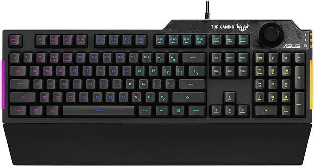 Main image of Membrane Gaming Keyboard for PC - TUF K1 | Programmable Onboard Memory | Dedicated Volume Knob Aura Sync RGB & Side Lighting | Detachable Wrist Rest | Spill-Resistant | Highly Durable | Black