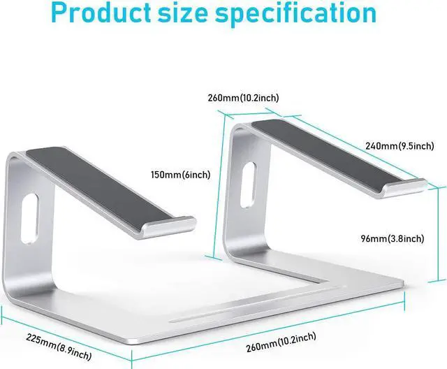 Alt view image 2 of 7 - Laptop Stand for Desk, Detachable Laptop Riser Notebook Holder Stand Ergonomic Aluminum Laptop Mount Computer Stand, Compatible with MacBook Air Pro, Dell XPS, Lenovo More 10-18" Laptops