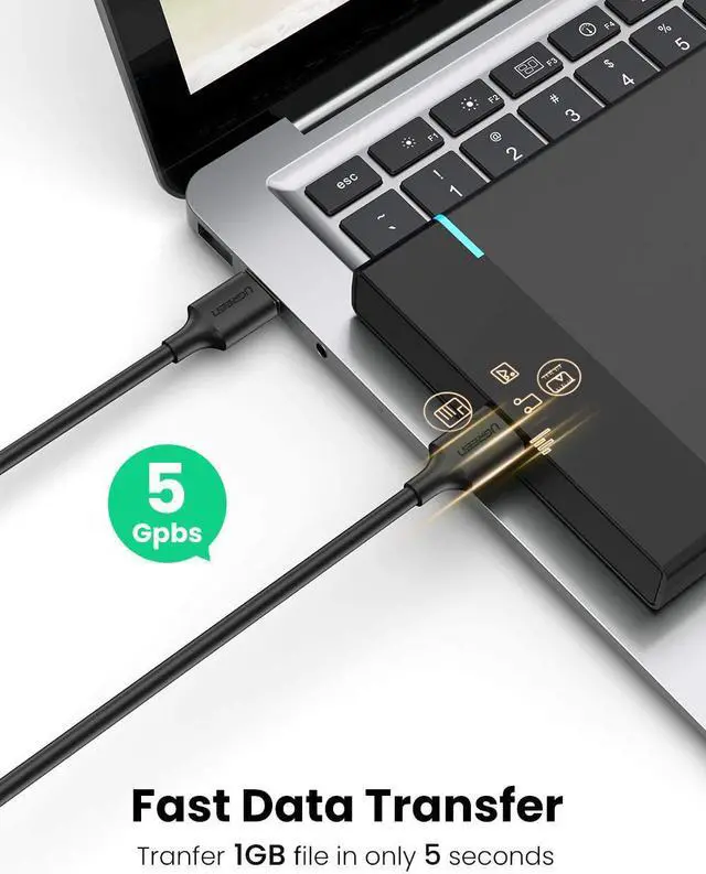 Alt view image 3 of 7 - UGREEN USB to USB Cable, USB 3.0 Male to Male Type A to Type A Cable for Data Transfer Compatible with Hard Drive, Laptop, DVD Player, TV, USB 3.0 Hub, Monitor, Camera, Set Up Box and More 6FT